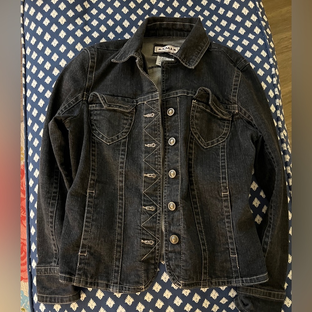 Black Charcoal Colored Jean Jacket.